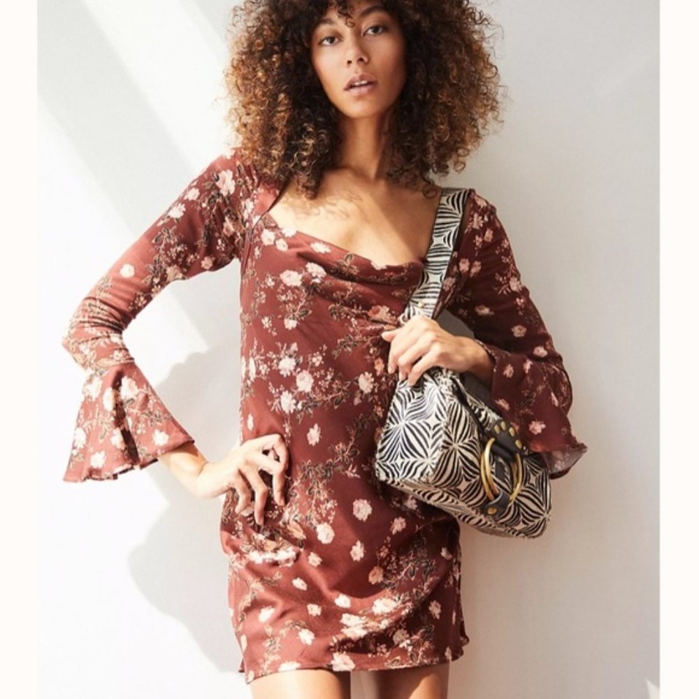 COPY - NEW Free People Lone Star Bias Brown Mini Dress